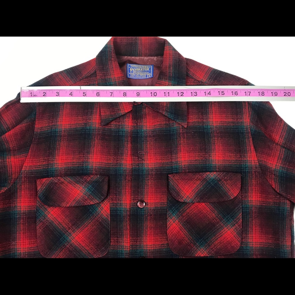 🛍 VTG Pendleton Woolrich Wool Plaid Board Shirt - Picture 7 of 9